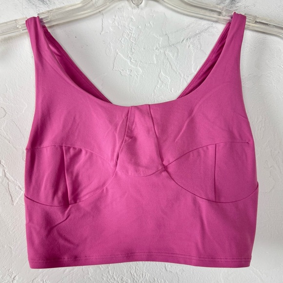 Lululemon Bra Longline Sports Athletic Workout Crop Top Nulu Front Darting‎ Pink